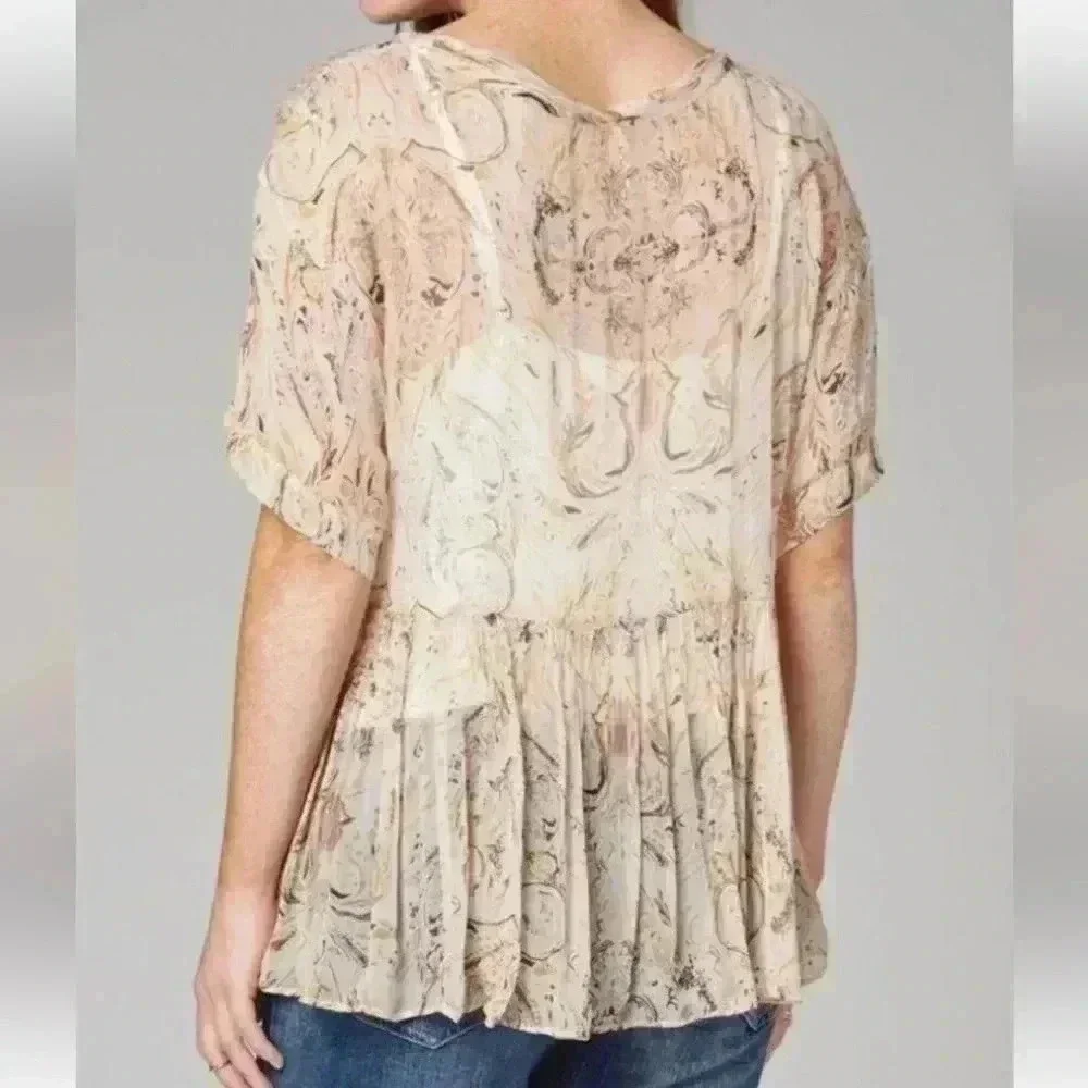 FREE PEOPLE SAY YOU WILL SHEAR TOP IVORY SIZE XS